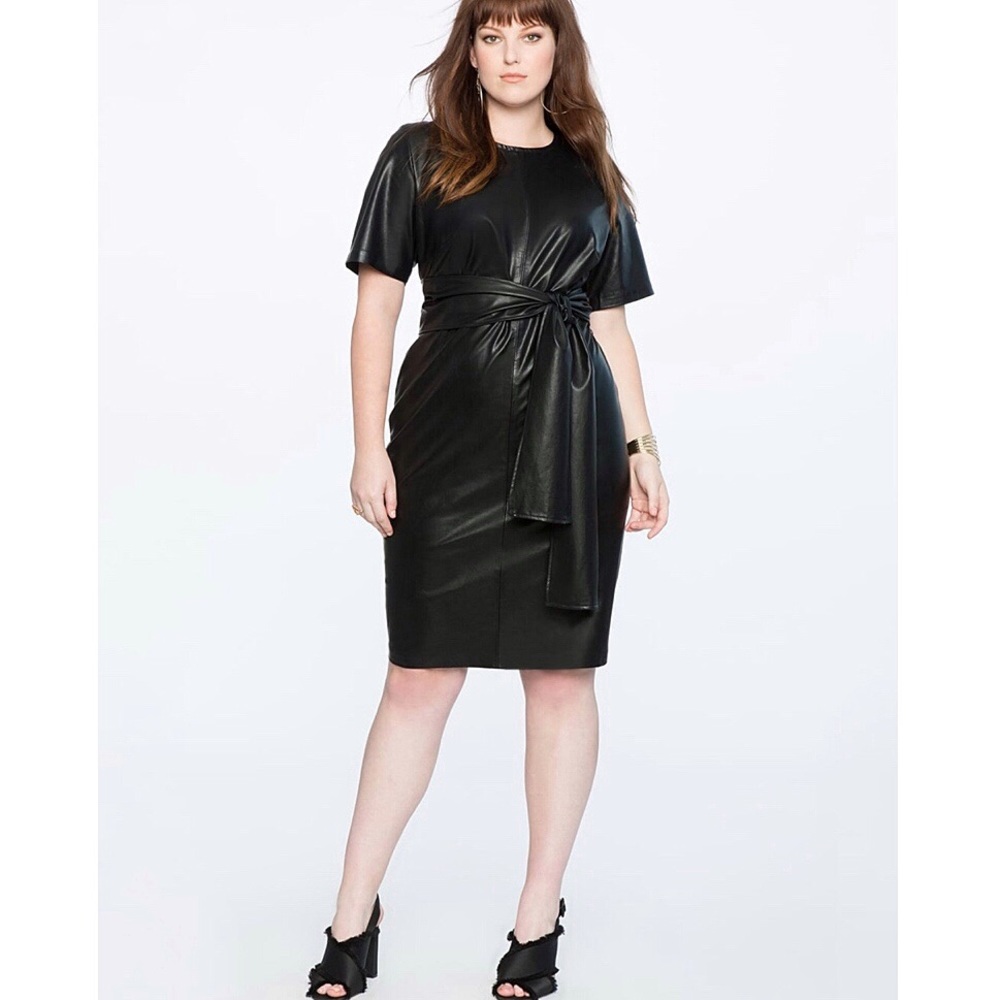ELOQUII Leather Like Dress